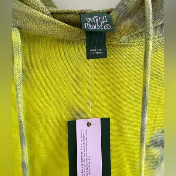 Wild Fable Daybreak Tie-Dye Hoodie In Lime Green & Grey Size L New With Tag - Picture 3 of 8